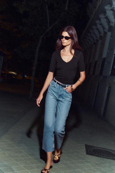 Z1975 HIGH-RISE STRAIGHT JEANS - Mid-blue by Zara
