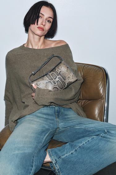 LEATHER ANIMAL PRINT HANDBAG - Snakeskin by Zara