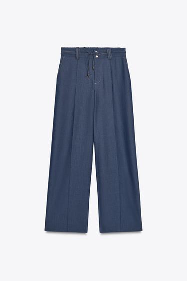 WIDE-LEG TROUSERS - Indigo by Zara
