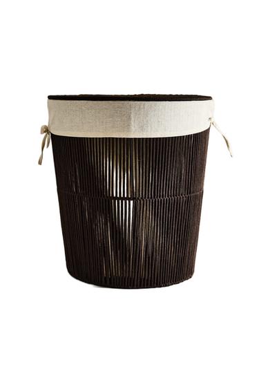 FABRIC-LINED LAUNDRY BASKET - Dark brown by Zara