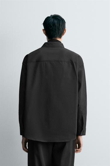 GEOMETRIC JACQUARD OVERSHIRT - Black by Zara