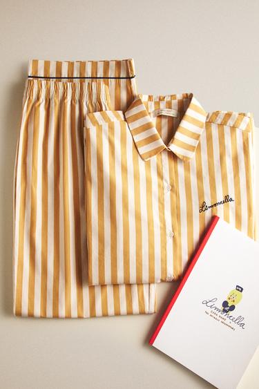 LIMONCELLA X THE ANIMALS OBSERVATORY PYJAMA SET (ADULT) - Ecru/Yellow by Zara