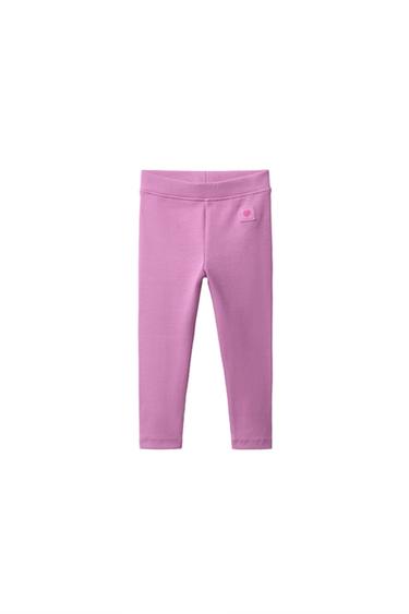 RIBBED LEGGINGS WITH LABEL - Chalk pink by Zara