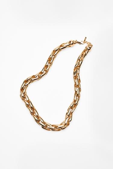 METAL CHAIN NECKLACE - Golden by Zara