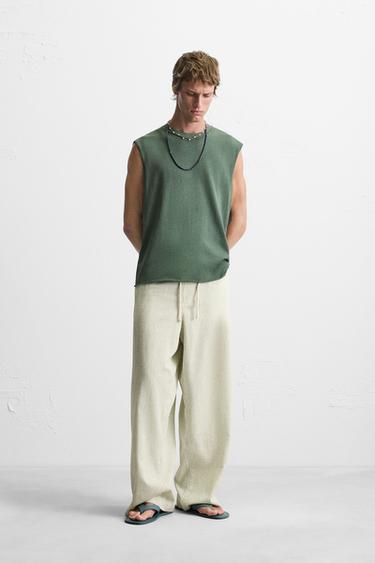 STRIPED BAGGY FIT TROUSERS - striped by Zara