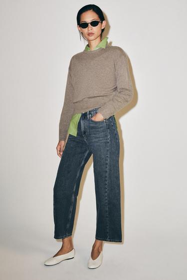 ZW COLLECTION MID-WAIST RELAXED ANKLE JEANS - Blue / Grey by Zara