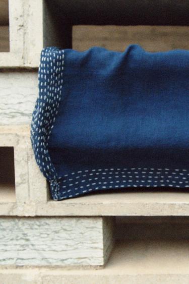 EMBROIDERED LINEN TABLECLOTH X FANGLU LIN - Blue by Zara