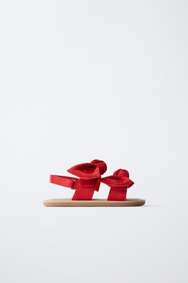 SANDALS WITH BOWS - Red by Zara