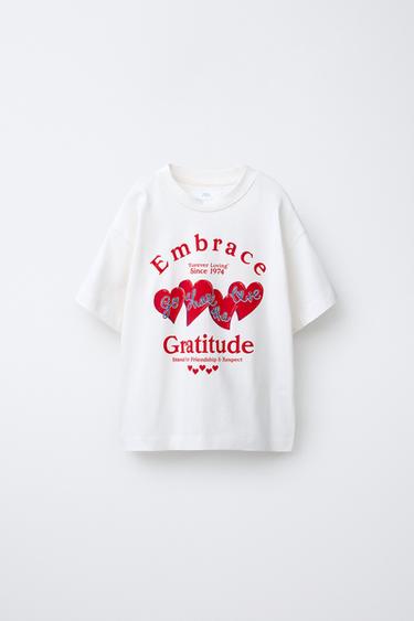 HEART PRINT T-SHIRT - White by Zara