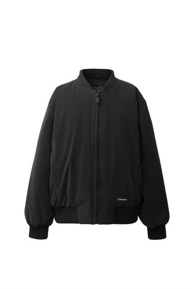 RUBBERISED BOMBER JACKET WITH DETACHABLE HOOD - Black by Zara