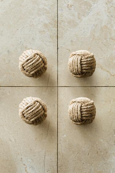 PACK OF MINI KNOT DOOR KNOBS (PACK OF 4) - Light beige by Zara