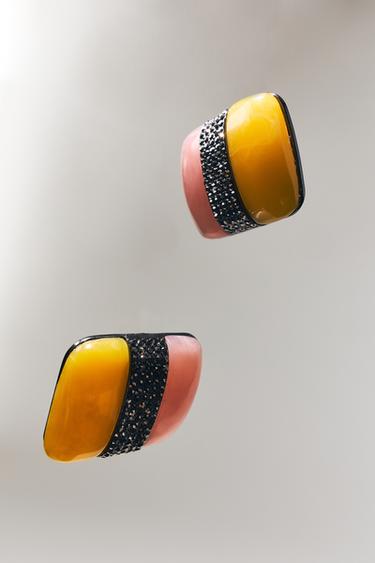 COLOURFUL RHINESTONE EARRINGS - Multicoloured by Zara