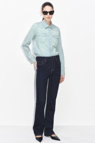 ZW COLLECTION BOOTCUT HIGH-WAIST JEANS - Blue by Zara