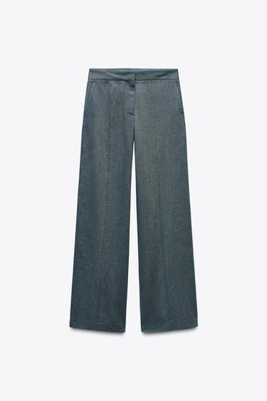 STRAIGHT FIT TROUSERS - Blue / Indigo by Zara