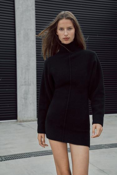 SOFT KNIT SHORT DRESS - Black by Zara