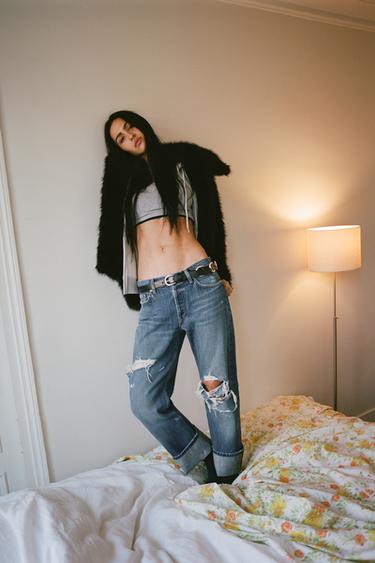 MOCK LAYER CROP T-SHIRT - Grey marl by Zara