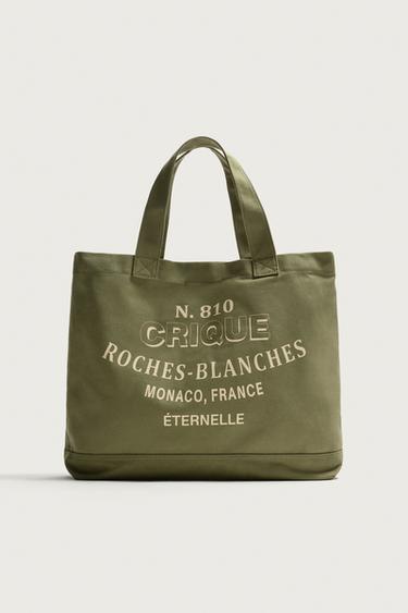 FABRIC TOTE BAG - Sea Green by Zara