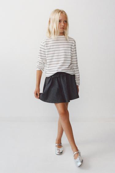 FLOCKED PRINT BERMUDA SKORT - Anthracite grey by Zara