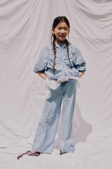 NYLON TROUSERS WITH BOWS - Blue grey by Zara