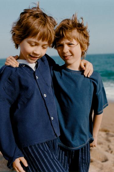 ZARA TIMELESS - CHECK SHIRT WITH COTTON AND LINEN - Indigo by Zara