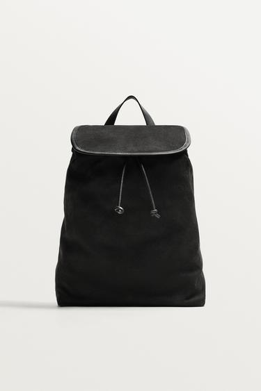 LEATHER BACKPACK - Black by Zara
