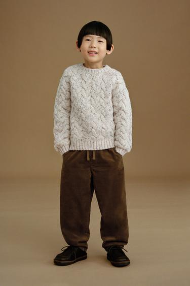 CABLE-KNIT SWEATER - Ecru by Zara
