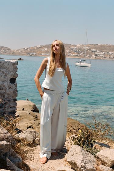 FLARE TROUSERS - Ecru by Zara - Image 0