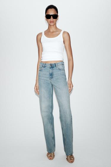Z1975 STRAIGHT HIGH-WAIST JEANS - Light blue by Zara