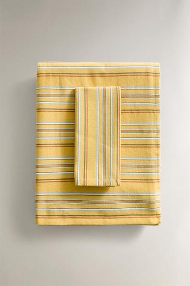 MULTICOLOURED STRIPED TABLECLOTH - yellow by Zara