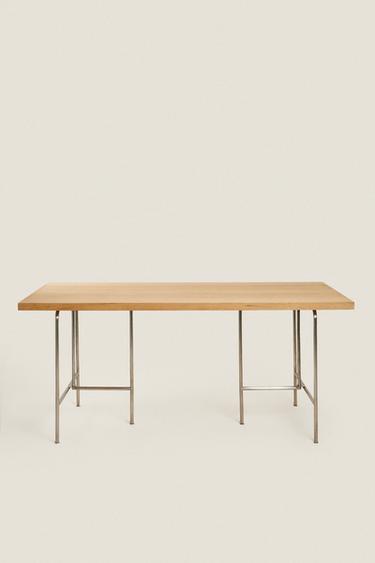 WOOD AND METAL OFFICE DESK - Matte silver by Zara - Image 0