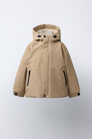 CONTRAST ZIP WATER-REPELLENT PARKA - Light beige by Zara