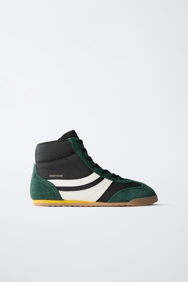BOXING STYLE HIGH-TOP SNEAKERS - Green by Zara