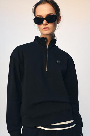 ZIP-UP ZA SWEATSHIRT - Navy blue by Zara