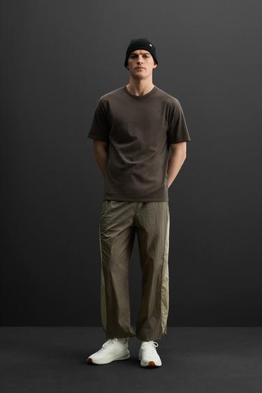 COTTON BLEND TRAINING T-SHIRT - Dark brown by Zara - Image 0