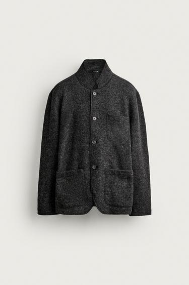 WOOL BLEND RELAXED FIT BLAZER - Grey marl by Zara