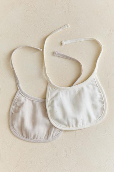 CHILDREN'S MOON BIB (PACK OF 2) - Cream by Zara