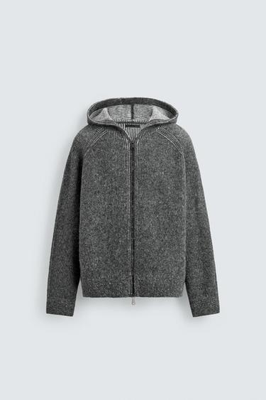 KNIT HOODIE - Grey by Zara