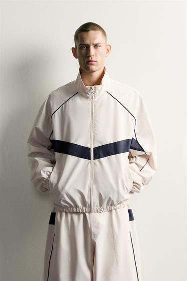 WATER-REPELLENT CONTRAST TECHNICAL JACKET - Stone by Zara