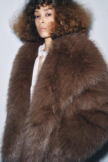 ZW COLLECTION FAUX FUR JACKET - Brown by Zara