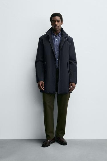 WATER-REPELLENT DETACHABLE TECHNICAL PARKA - Navy blue by Zara