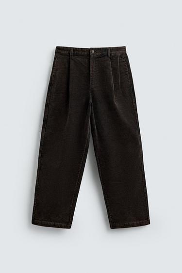 LIMITED EDITION FADED CORDUROY RELAXED FIT TROUSERS - Brown by Zara