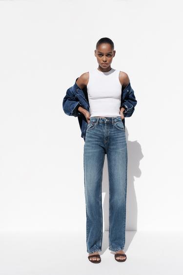 TRF MOM FIT HIGH-WAIST JEANS - Navy blue by Zara