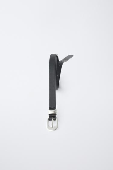 LEATHER EFFECT BELT - Black by Zara