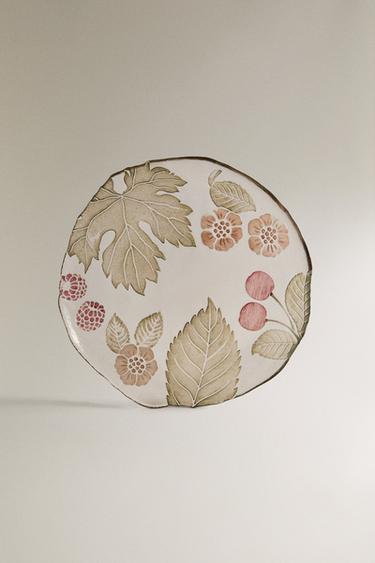 FLORAL GLASS DESSERT PLATE - Transparent by Zara