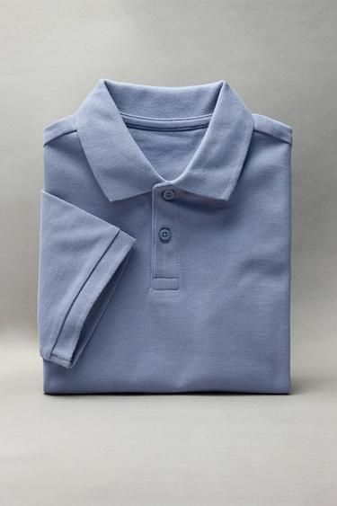 BASIC PLAIN POLO SHIRT - Light blue by Zara
