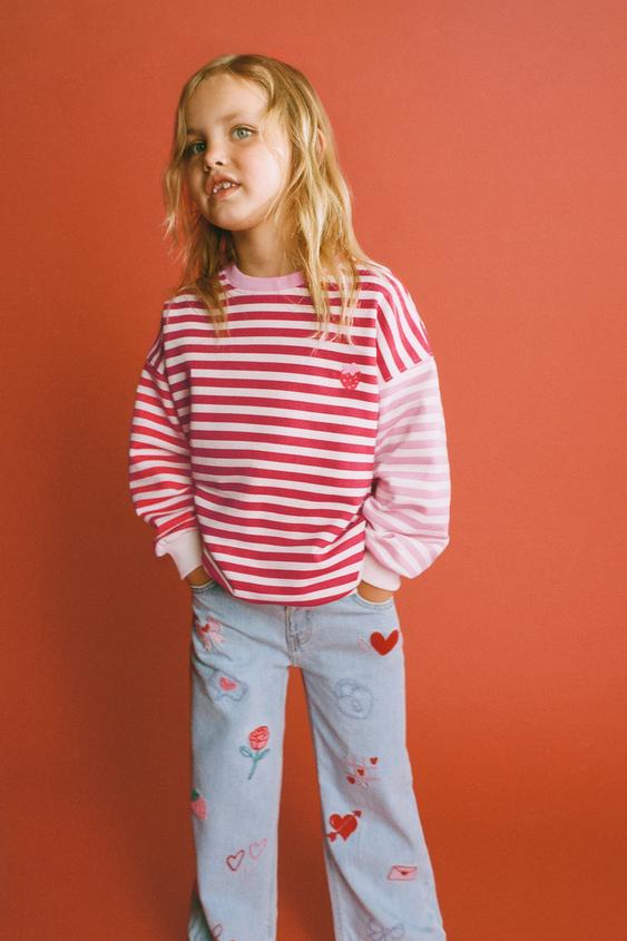 STRIPED STRAWBERRY EMBROIDERED SWEATSHIRT - Multicoloured by Zara - Image 0