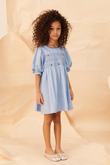 LIMITED EDITION EMBROIDERED FLORAL DRESS - Bluish by Zara