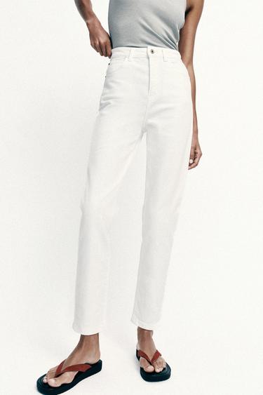 Z1975 MOM FIT HIGH-WAIST JEANS - White by Zara