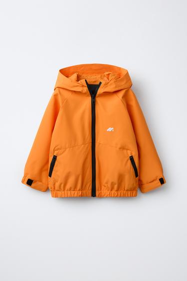 RAINCOAT WINDBREAKER WITH LOGO - Orange by Zara
