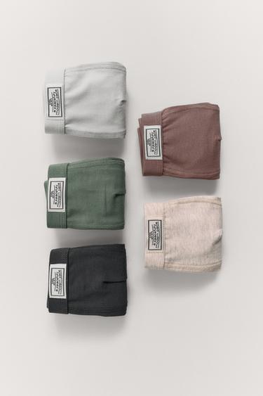 AGES 3-6 / FIVE-PACK OF BOXERS WITH LABEL DETAIL - Multicoloured by Zara